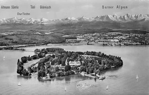 Insel Mainau im Bodensee - Luftaufnahme mit Alpenblick - Historische Ansicht - Picture 1 of 2