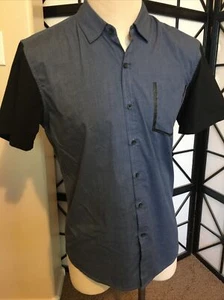 Westy men’s Short Sleeve Shirt LG blue/black - Picture 1 of 3