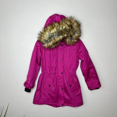 Urban Republic NEW w/ Tags Girls Heavyweight Anorak Coat Magenta Faux Fur Medium - Image 1 of 4