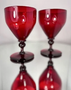 Steuben Goblet Selenium Red Shape 3140 Carder Era Circa 1920's - Picture 1 of 6