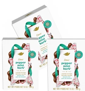 Dove ( 3-PACK ) Limited Edition - Peppermint Bark Beauty Bars Soap - Plant Based - Picture 1 of 1