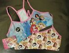 Girls 2 pack Crop Top vest with Disney Snow White, Ariel, Rapunzel & Princess