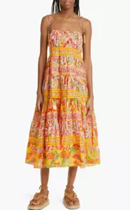 NWT $240 FARM Rio Mixed Fruits Paradise Cotton Midi Sundress - size XS! - Picture 1 of 6