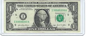 Banconota da 1 dollaro circolata serie fantasia # TRINARY 5 di un tipo 3s I33505333A - Foto 1 di 2