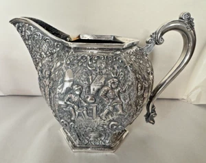 Antique Barbour International Silverplate Co. Repousse Pitcher Dutch Scenes 3028 - Picture 1 of 8