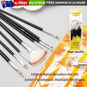 10pcs Paint Brushes Set Kit Artist Paintbrush Multiple Mediums Brushes AU Stock - Picture 1 of 7