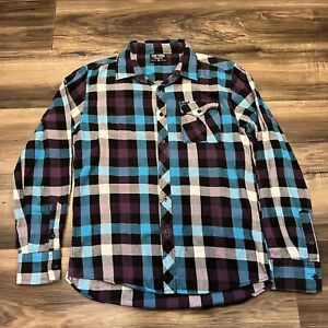 Zoo York Shirt Mens Medium Established 1993 Plaid Long Sleeve Button Up Plaid