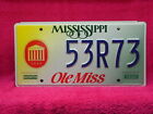 53 R 73 = NOS 1997 Base Ole Miss University Mississippi license plate Rebels