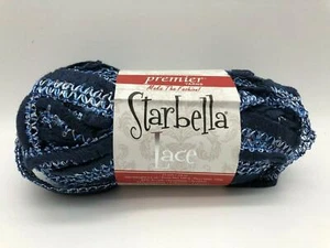 Encaje Starbella Premier Yarns #51-08 azul marino 1 madeja #6 volantes voluminosos - Imagen 1 de 6