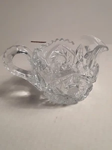 Antique American Brilliant Period Creamer Hand cut Crystal Glass - Picture 1 of 5