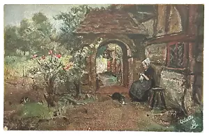 Tuck’s Oilette Art Postcard • “A Peaceful Corner”• Artist S. Heyermanns - Picture 1 of 2