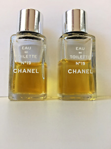Two Vintage CHANEL No 19 1/4 Oz 7.5 Ml Perfume Eau De Toilette