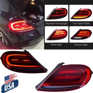 Red LED Taillight w/ Sequential Turn Signal Rear Lamps For VW Beetle 2013-2019 - Picture 1 of 15