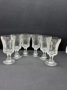 Vintage Indiana Glas Fußkelche Federal Madrid Erinnerung 6er Set - Bild 1 von 8