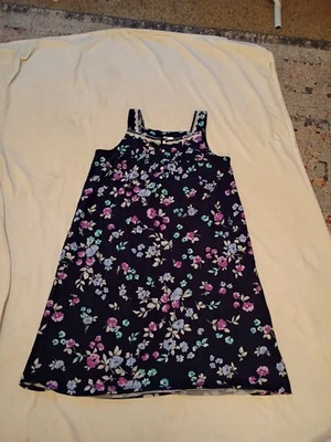 Camisón Aria Colección Floral M Femenino Azul Marino Floral Encaje Borde Botones Foto 1 de 4