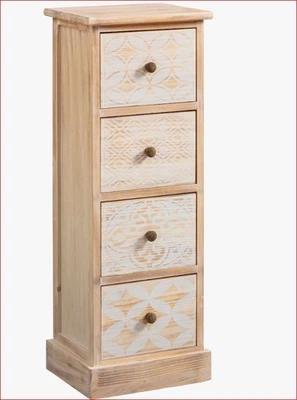 Kommode braun 29x80x25cm Heine 4 Schubladen natur/weiß UVP:149€ 16.7 - Bild 1 von 3