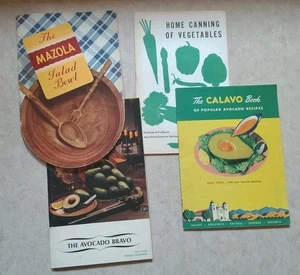 Lot Vintage Salad Cookbooks, Mazola Salad, Canning Vegetables, Avocado, Calavo - Bild 1 von 15
