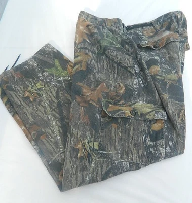 Vtg  Jerzees Outdoors Mens XL Camo 40X32 Cargo Pants Mossy Oak Break Up Hunting - Image 1 of 4