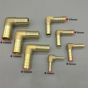 2x Giuntatubo a Gomito 90 Gradi Giuntatrice Spinata Raccordo Tubo Ottone Kit Carburante Aria - Foto 1 di 17