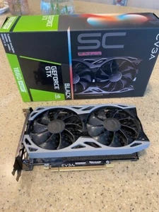 EVGA 06G-P4-1066-KR GeForce GTX 1660 SC Ultra 6GB GDDR5 Dual Fan Graphics Card - Afbeelding 1 van 9