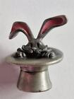 Vintage 1982 Hudson Fine Pewter Rabbit In A Hat Small Figurine Ornament