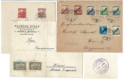 Lote de 26 artículos de historia postal de Hungría incl. Algunos escasos, 1876 y correo aéreo Foto 1 de 4