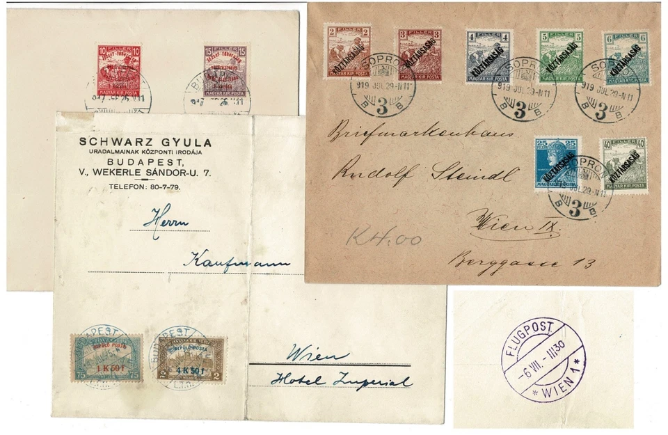Hungary Postal History Lot 26 Items incl. Some Scarce, 1876 and Air Mail - Image 1 of 4