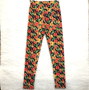 LuLaRoe leggings Tween (sz kids 10- ladies 2) pixelated Floral orange yellow NEW - Picture 1 of 4