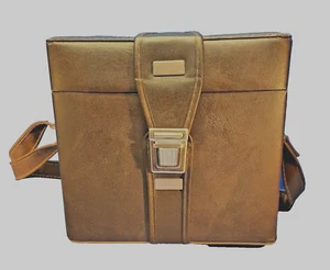 Vintage CAMERA BAG Italy Brown Hardshell Classic Compartments - Picture 1 of 11