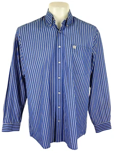 CINCH Mens Blue Striped L/S EVENING DRESS SHIRT - M - 16" - Chest 48" - RRP £79 - Picture 1 of 13
