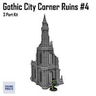 Gothic City Corner Ruins D | 28mm Drukowany 3D teren i sceneria Gry wojenne