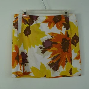 J. Crew Minirock gelb kräftig geblümt Gr. 6 Baumwolle Satin Stretch bunt Sommer - Bild 1 von 10
