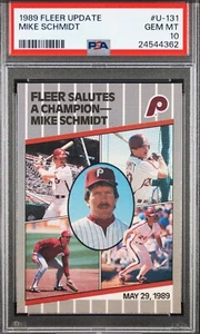 1989 Fleer Update โ Mike Schmidt โ TRIBUTE CARD โ ๐ MINT PSA 10 โ READ - Picture 1 of 3