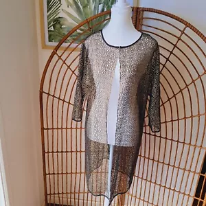 HOSS Intropia Gold Sheer Jacket Cardi Cardigan EU 38 AU 10 Designer Couture EUC - Picture 1 of 5