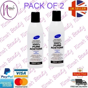 2 X HAZ 100% Pure Acetone Nail Remover Nail Polish Remover Nail Glue 250ml - Picture 1 of 3