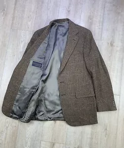 Blazer Polo Club Universitario Ralph Lauren De Colección Estados Unidos Hombres 42L Marrón Lana Ventana Panel - Imagen 1 de 24
