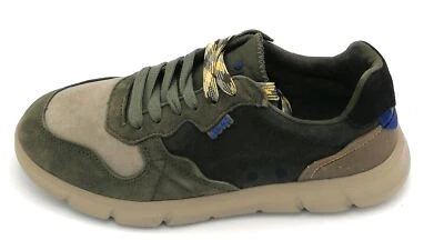 Zapatilla deportiva Jeep 32100 gamuza multicolor caqui suela de goma 3/4 Foto 1 de 4