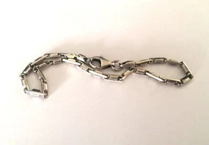 ITALY 925 STERLING SILVER PLAIN BRACELET CHAIN STYLE 7.5'' - Picture 1 of 6