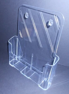 Clear 1 Slot Letter Size Magazine Flyer Business Brochure Office Display Stand - Picture 1 of 1
