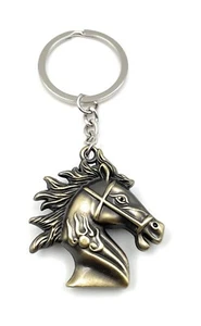 Porte-Clés Tête De Cheval Crinière Cheval Métal Porte-Bonheur - Picture 1 of 5