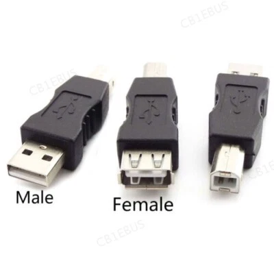 USB 2.0 Type A Female to Type B Male USB Printer Extension Adapter Converter CB1 - Image 1 of 4