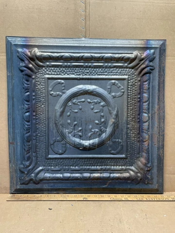 1pc 23" x 23" Full Piece Antique Ceiling Tin Vintage Reclaimed Salvage Art Craft Cover