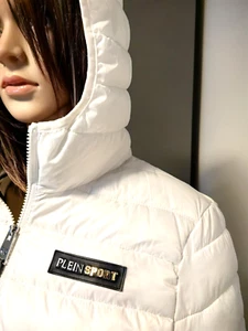 Plein Sport Damen Übergangsjacke, Kapuzenjacke, Gr. 38 (DE), weiß - Bild 1 von 10