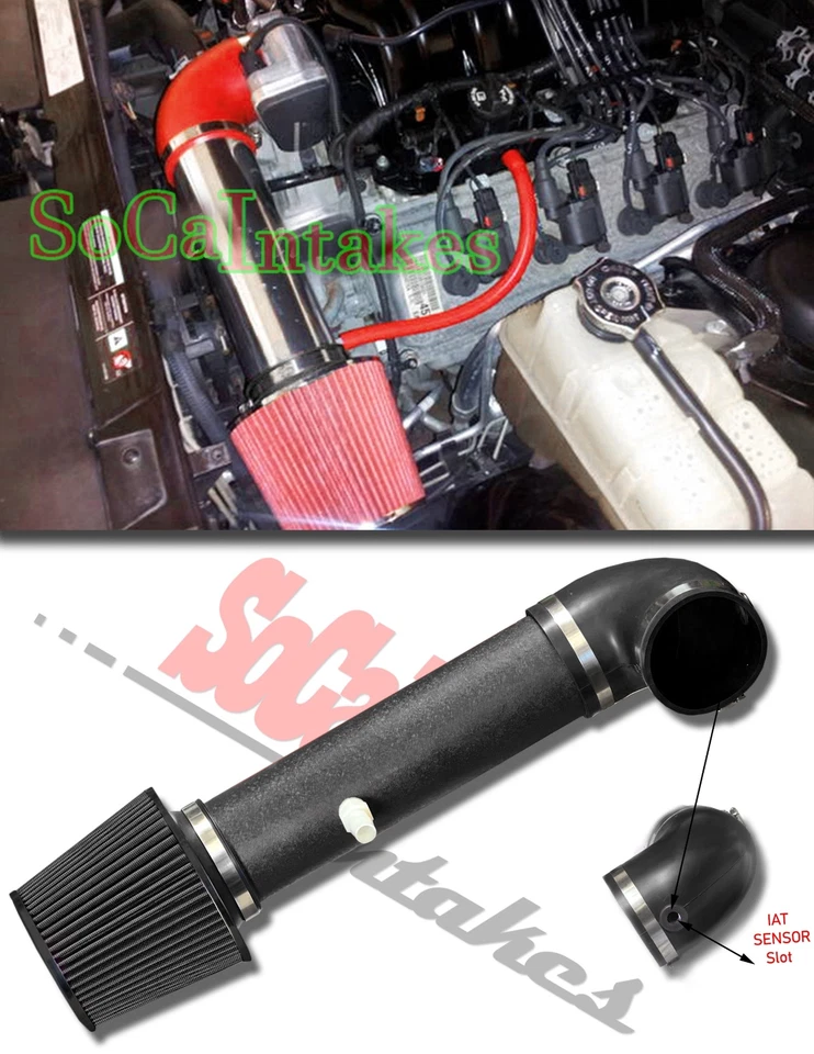 COATED BLACK Air Intake Kit&Filter For 05-10 Dodge Magnum 5.7 V8, 6.1L SRT8 V8 - Image 1 of 1