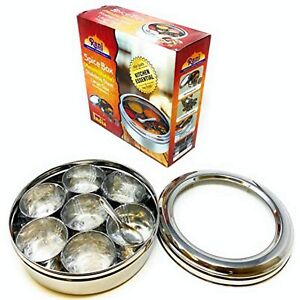 Rani Spice Box Stainless Steel Transparent for Spices 9.2in (Masala Dabba) Large