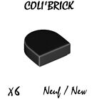 Lego 24246 - 6X Tile, Modified 1X1 Half Circle - Noir / Black - 35399 35398 Neuf