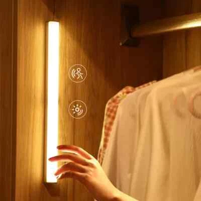 Motion Sensor PIR Light Battery Powered Night Light Closet Stair Rechargeable - image 1 of 4