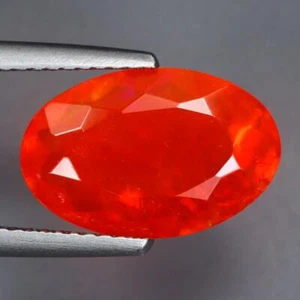 2.15Cts Natural Ethiopian Orange Fire Opal Oval Cut Loose Gemstone - Picture 1 of 3