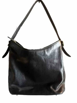 Bolso Cartera Monsac Original Vintage Cuero Italiano Negro Tachuelas Bolso de Hombro Foto 1 de 4