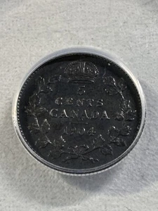 1904 Canada 5 Cents Small Silver Coin Graded VF 30 by ANACS - Picture 1 of 4